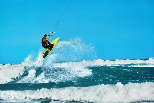 Recreational Water Sports Action. Kiteboarding Extreme Sport. Su