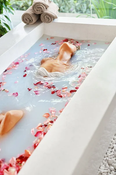 Spa Relax Flower Bath. Woman Health, Beauty Treatment, Body Care