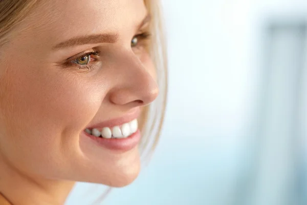 Beauty Portrait Of Woman With Beautiful Smile Fresh Face Smiling