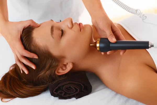 Face care. Ultrasound cavitation face treatment in medical spa c