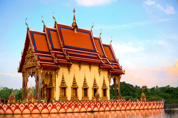 Thailand Temple. Buddhist Pagoda, Wat Plai Laem. Scenic Landmark