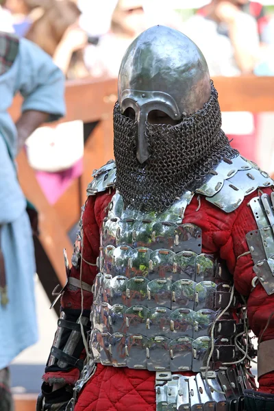A Medieval knight before battle