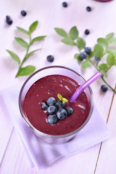 Blueberry smoothie, top view