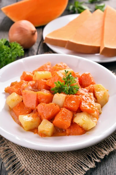 Stew dish with pumpkin and potatoes