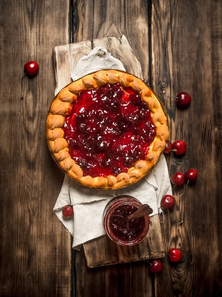 Cherry pie with jam