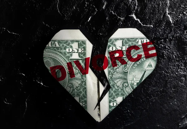 Cracked heart divorce dollar