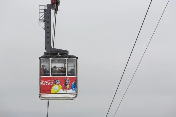 Cable car transporting tourists