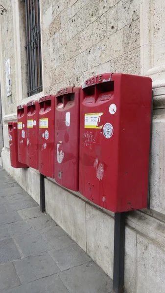 Red mail boxes