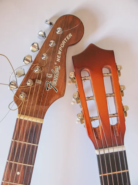 Fender guitar and generic folk guitar