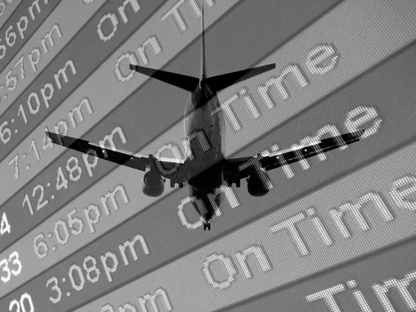 Airliner on Arrival Times board
