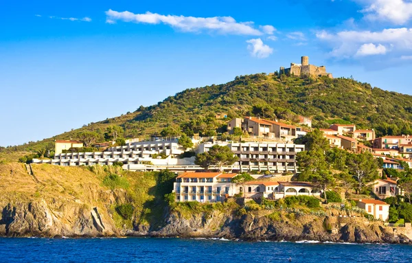 Collioure, coastal village of the Mediterranean sea with hotels and castle, Mediterranean sea, Roussillon,Vermilion coast, France