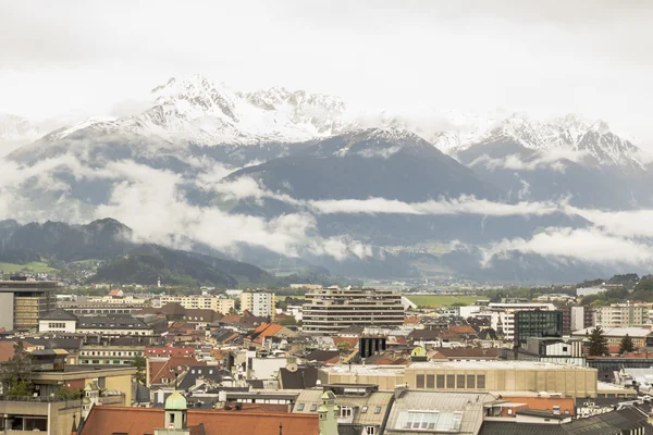 Innsbruck with snow covered mountains