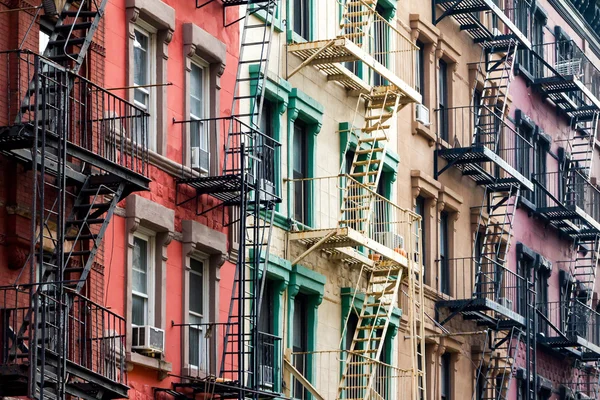 Colored Apartment Buildings in New York City