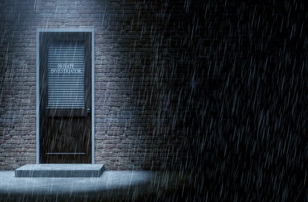 Private Eye Door Outside Rain
