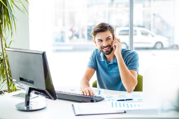 Concept for businessman in modern office