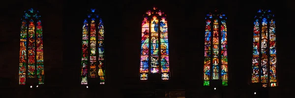 Interior of Gothic Roman Catholic Cathedral in Majorca, Spain