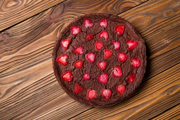 Homemade vegan millet strawberry brownie