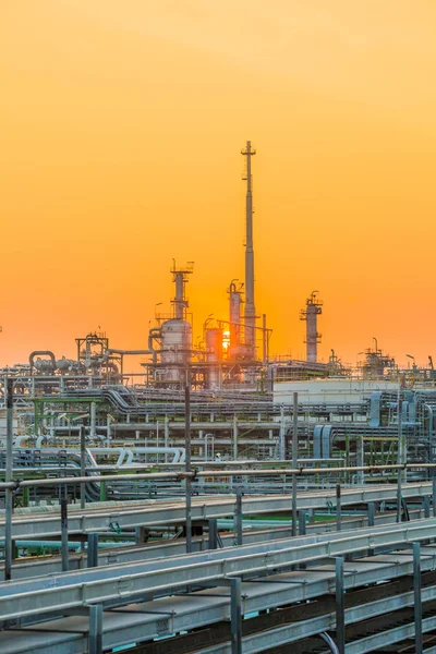 Evening scene of refinery plant