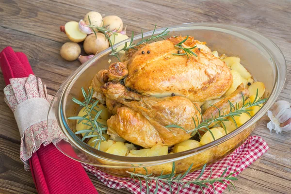 Roast chicken stuffed