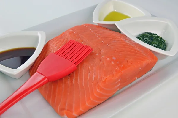 Fresh, Raw Chinook Salmon Fillet