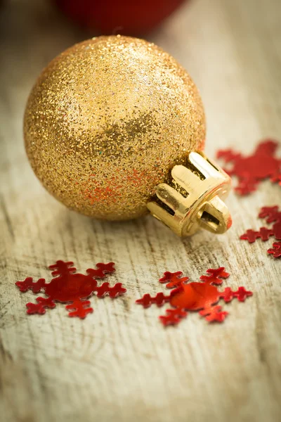 Christmas ball on wooden background