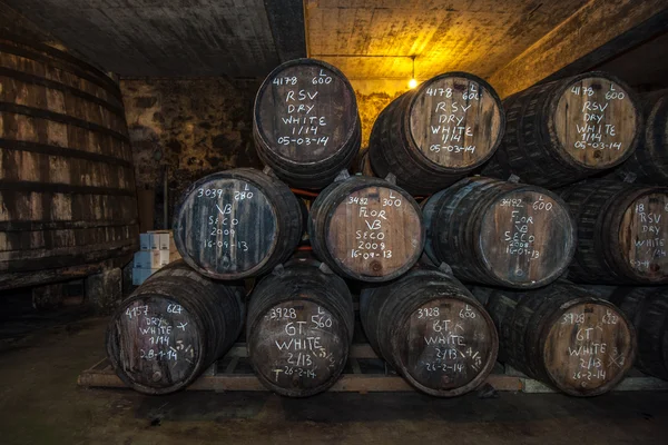 Sherry barrels in Jerez bodega