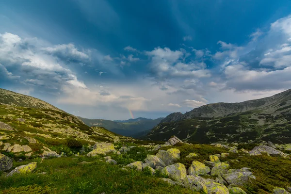 Mountain scenery and storm clouds in the Transylvanian Alps