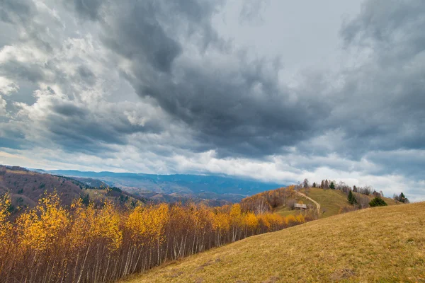 Autumn scenery in remote rural area in Transylvania