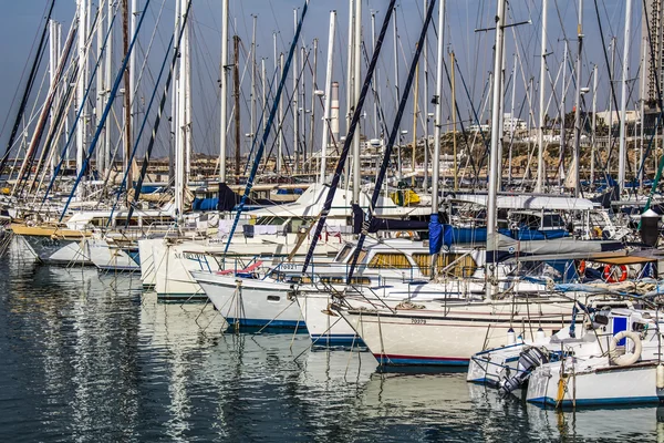 Port with yachts for rent.