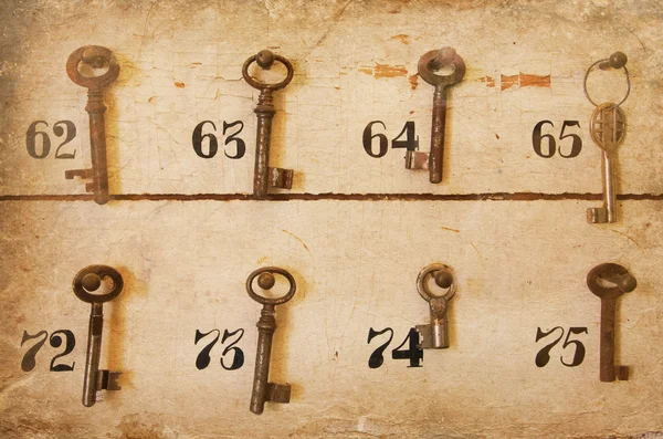 Vintage keys with numbers