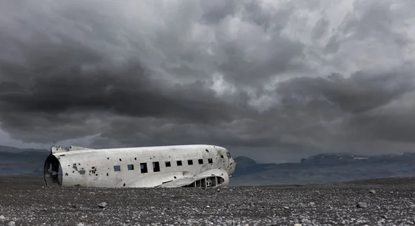 The abandoned wreck of a US military plane on Southern Iceland -