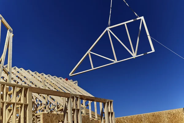 Wooden Roof Truss suspended in Air