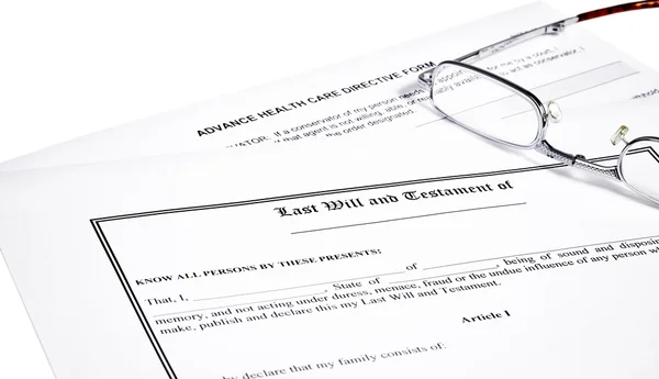 Last Will Medical Directive and Glasses
