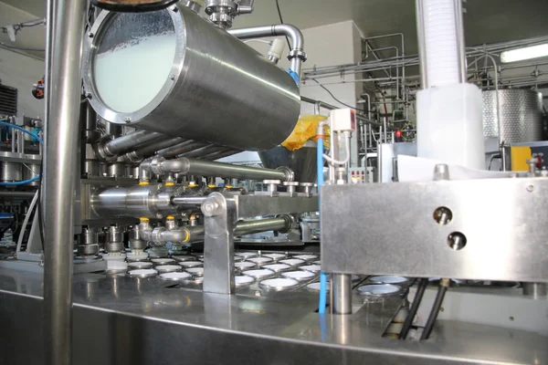 Production of yogurt in a dairy factory