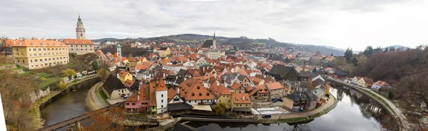 CESKY KRUMLOV,CZECH REPUBLIC - November 13 ,2015;Old city town top view where a lot of historic