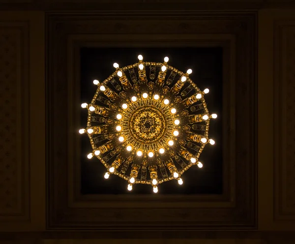 Chandelier view from below creates abstract