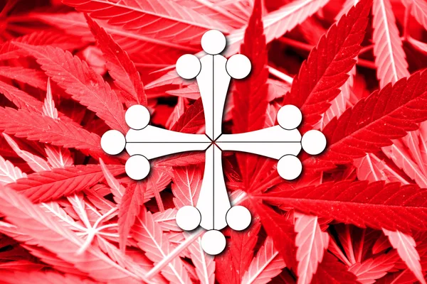 Flag of Pisa, on cannabis background