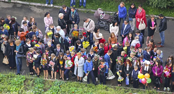 Schoolchildren in a Knowledge Day in Moscow