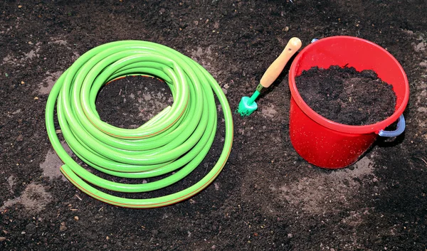 Horticulture accessories on the gardenbed