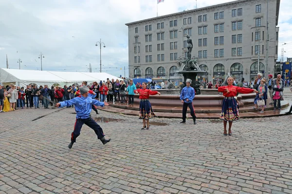 Russian cossack dance on the Market Square at the celebration of