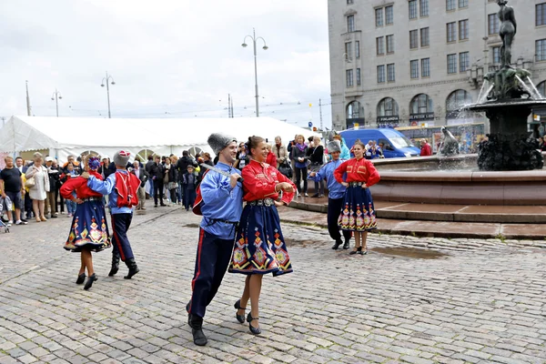 Russian cossack dance on the Market Square at the celebration