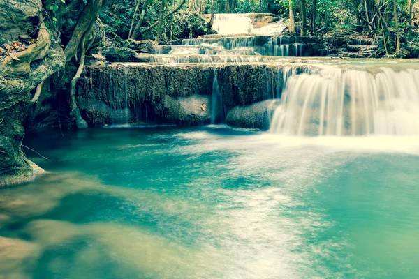 Waterfall landscape Huai Mae Kamin in Thailand.