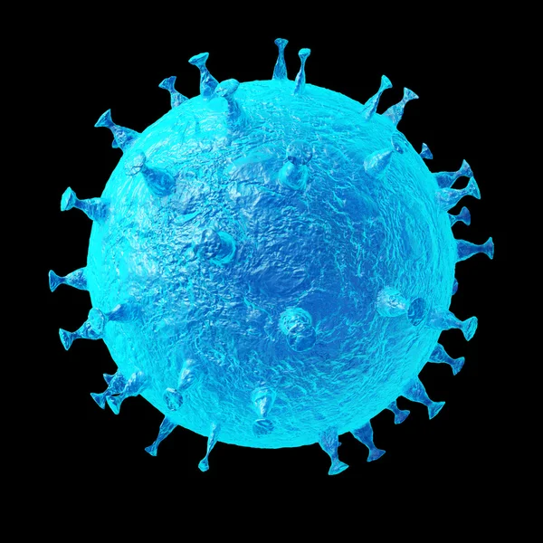 Virus in infected organism. Isolated on black background