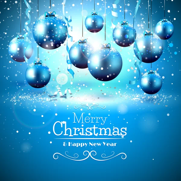 Luxury blue Christmas greeting card