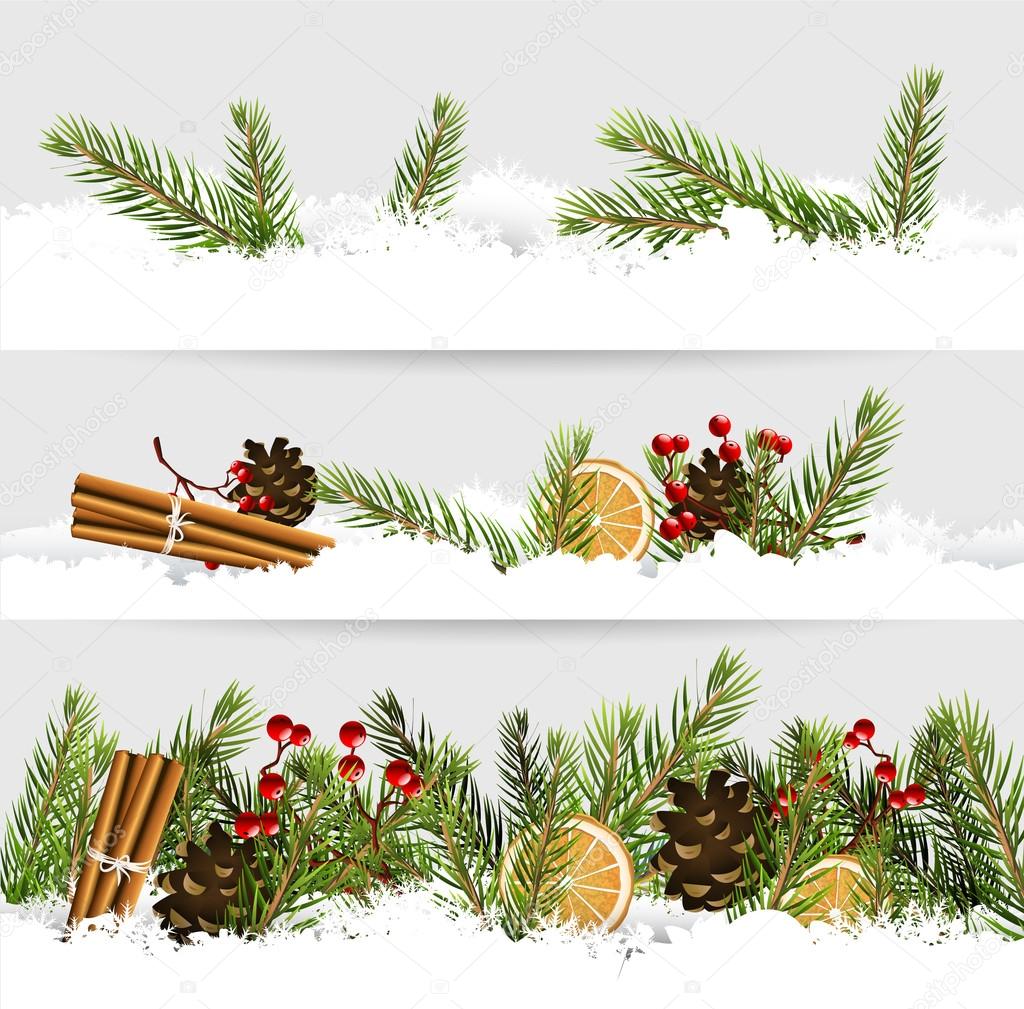 Christmas horizontal borders — Stock Vector © kaktus2536 88940642