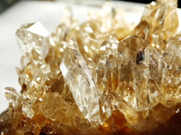 Clear rock crystal quartz geode geological crystals