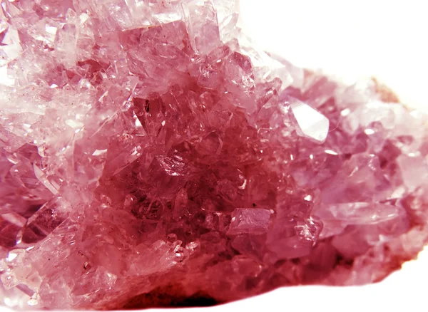 Pink quartz geode geological crystals