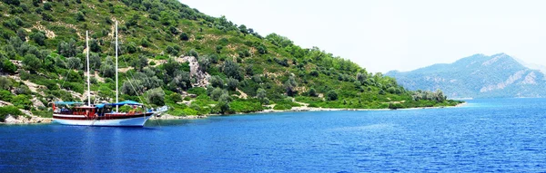 Yachting in aegean sea landscape panorama