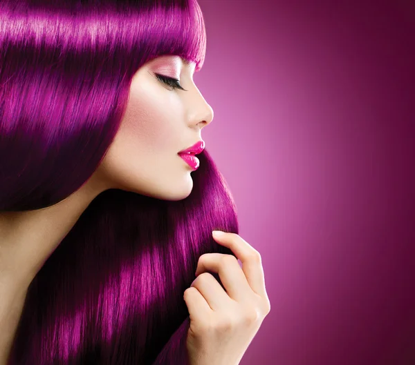 Woman with Purple hair
