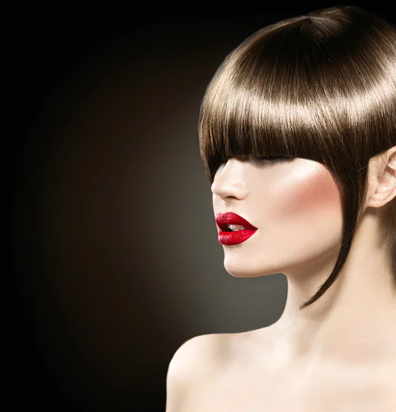 Fashion model  with glamour haircut